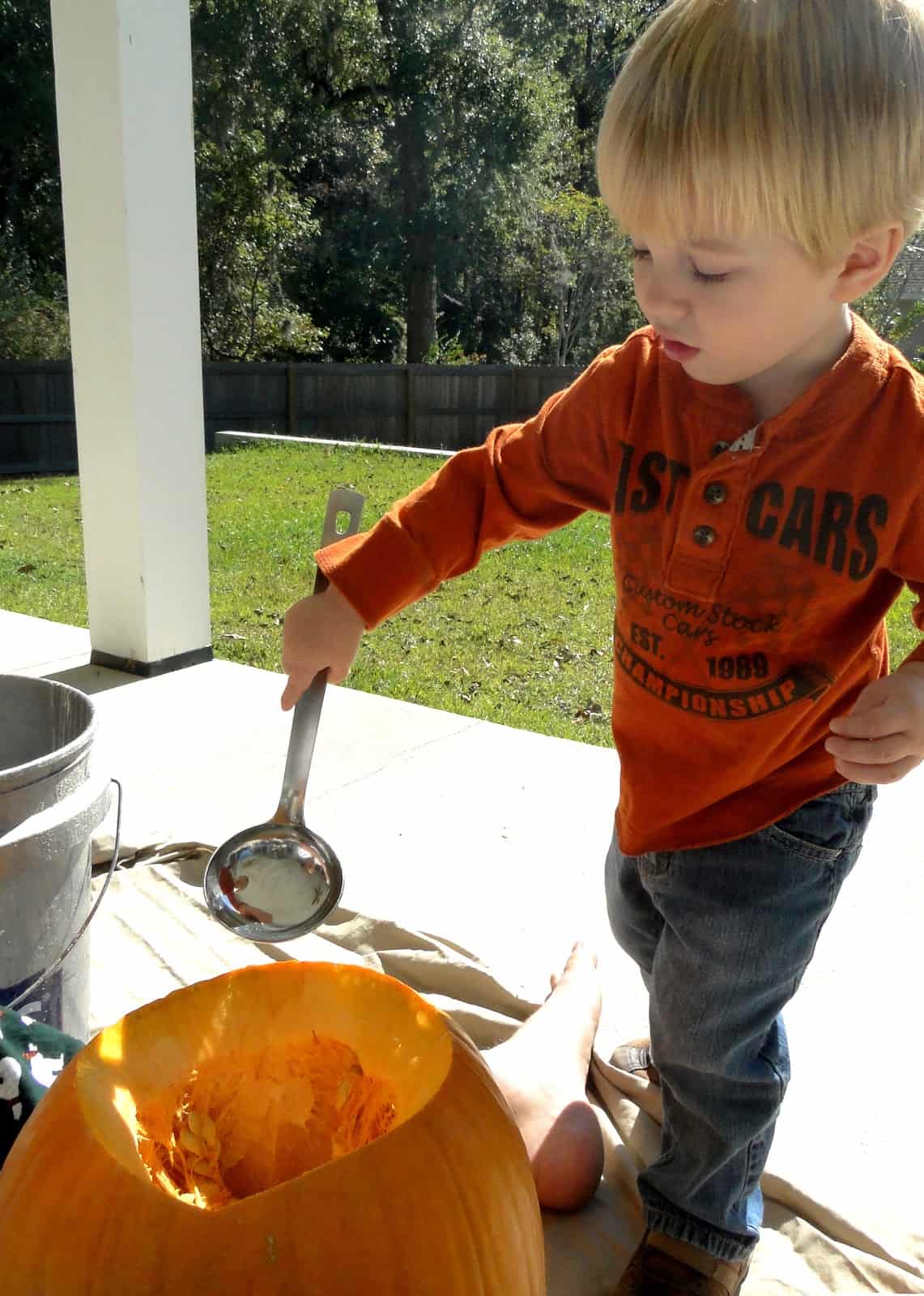 Carving Our Pumpkin