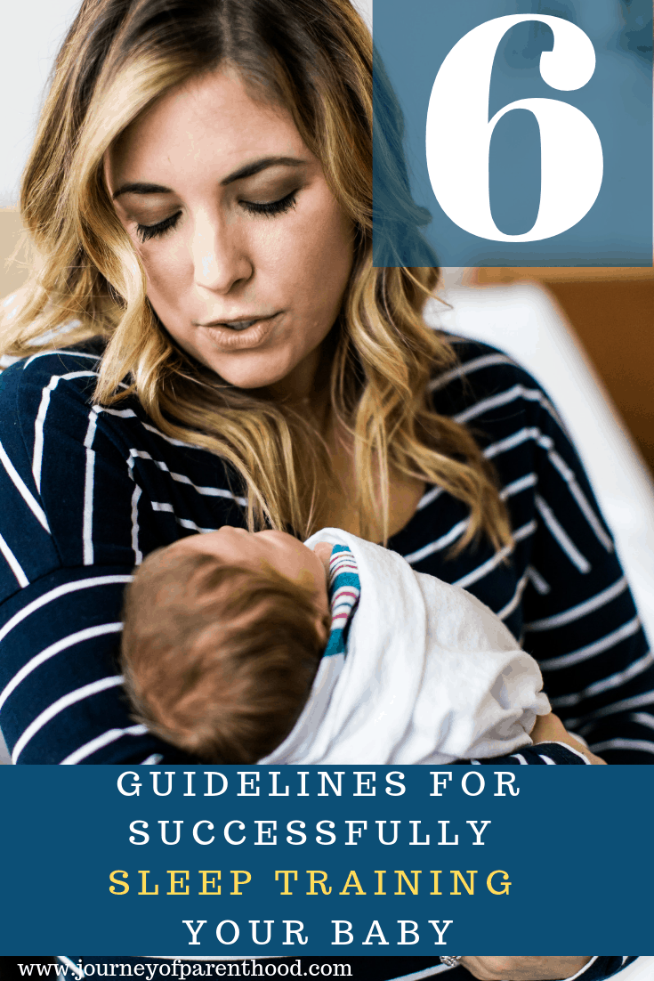 pinterest image: mother and baby sleep training guidelines