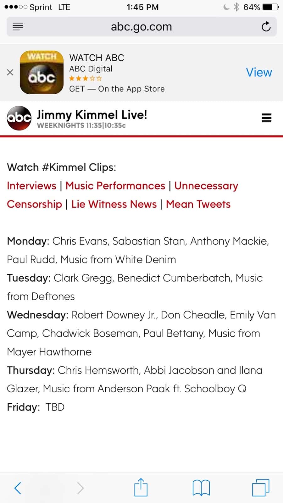Cali 7: Jimmy Kimmel Live!