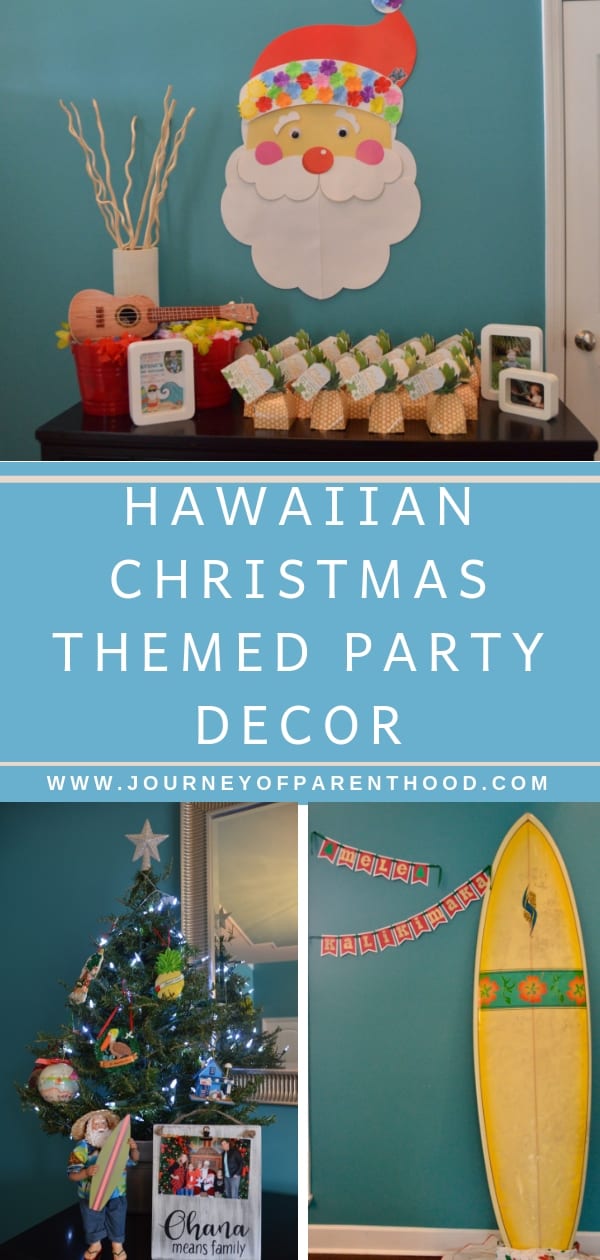 Hawaiian Christmas Decorations for a Lilo & Stitch Inspired Birthday Party!