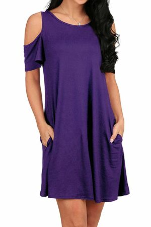 Dark Purple Cotton Dress