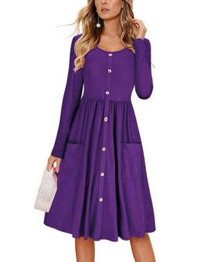 Purple Dress with Buttons