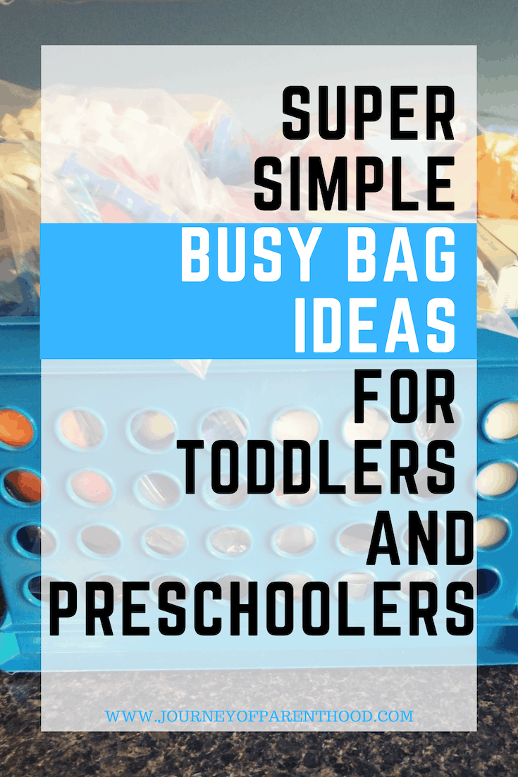 pinable image: super simple busy bag ideas for toddlers and preschoolers