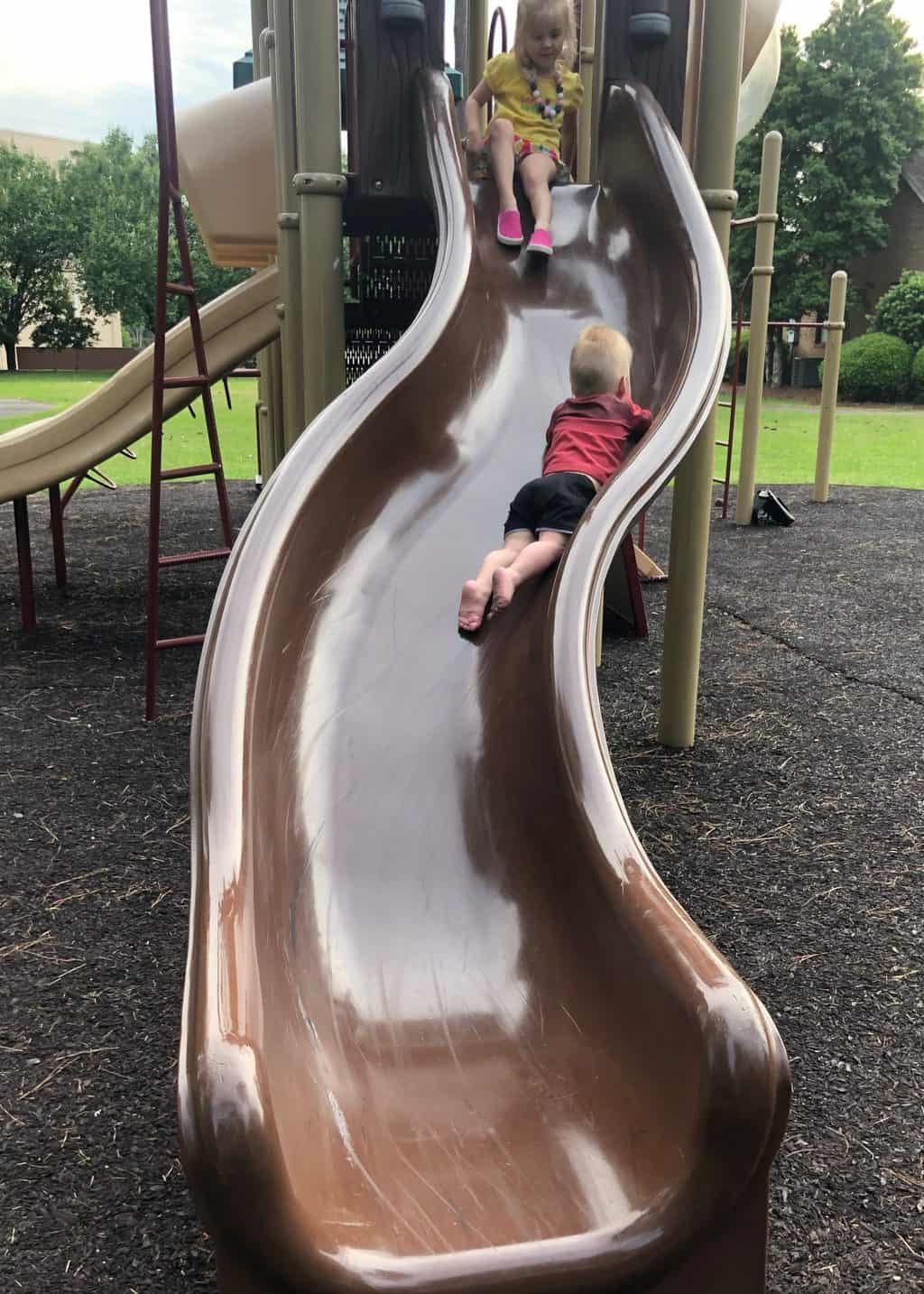 spear playing on playground