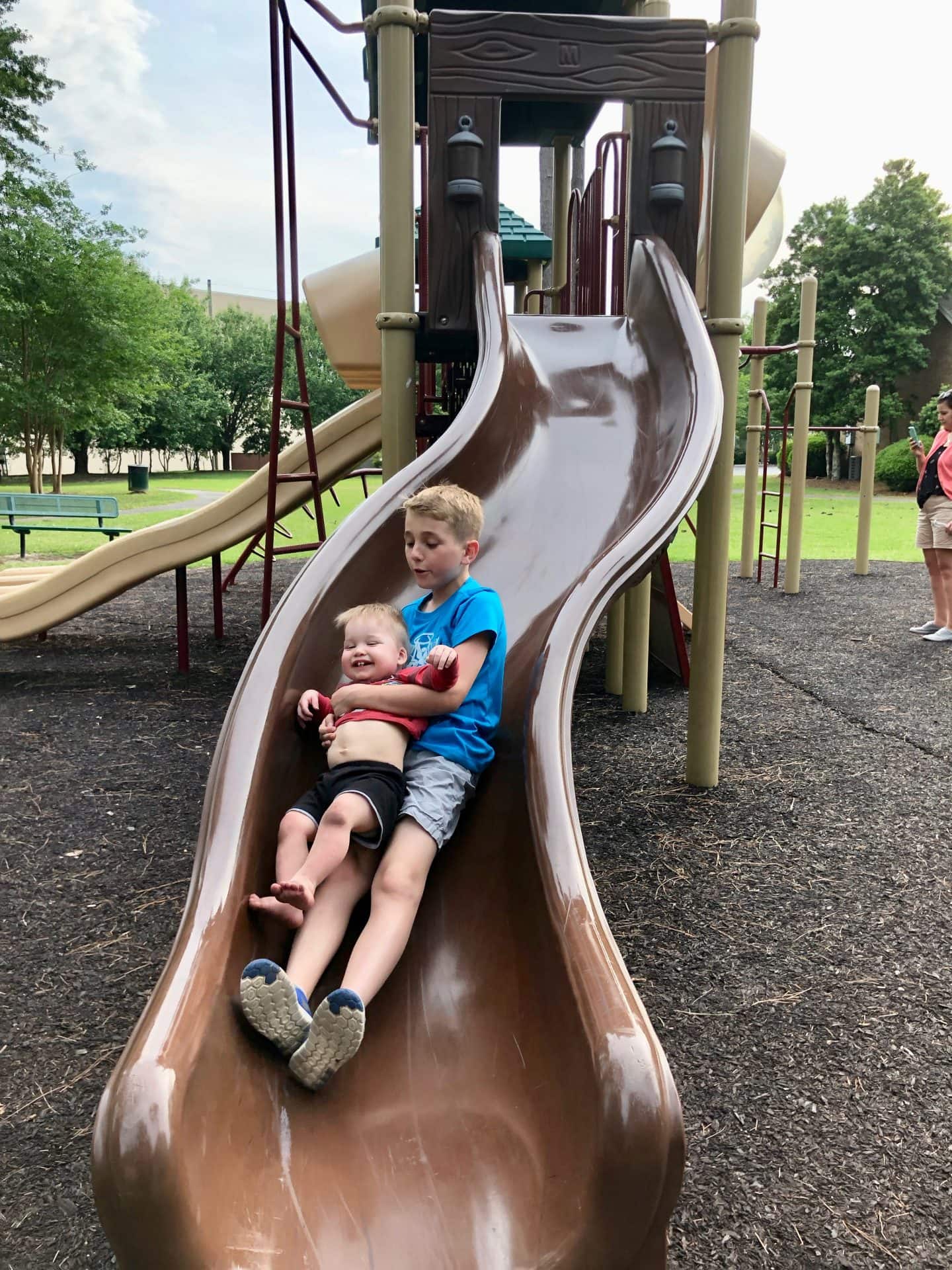 spear playing on playground