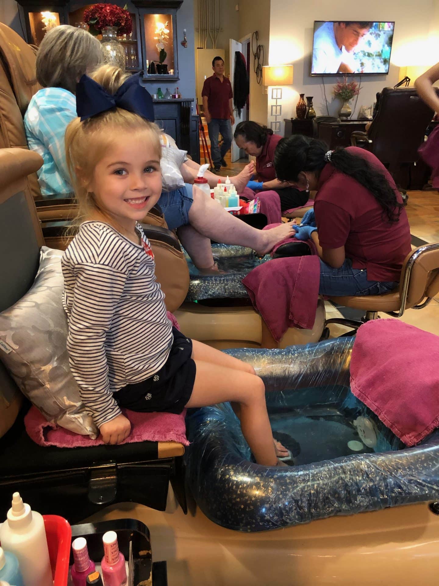 tess first pedicure