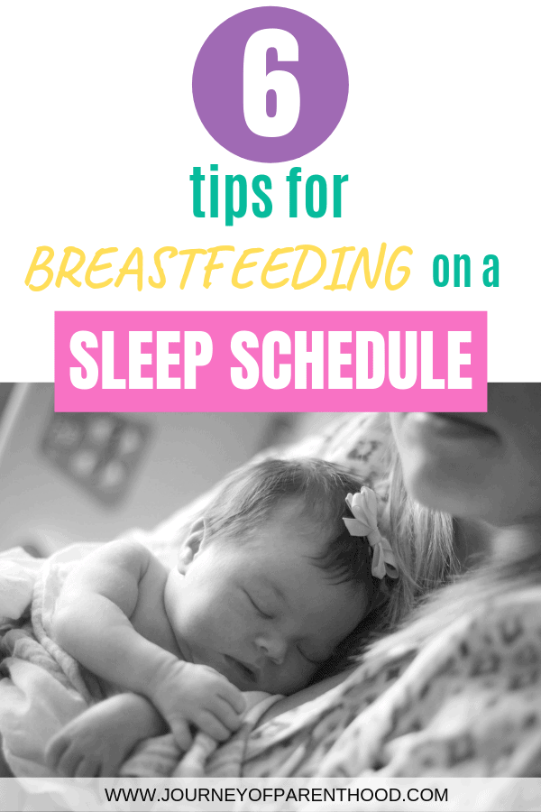 pinable image tips for breastfeeding on a sleep schedule