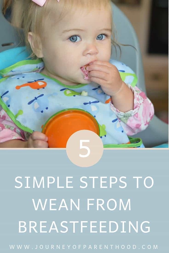 pinable image: 5 steps to wean from breastfeeding