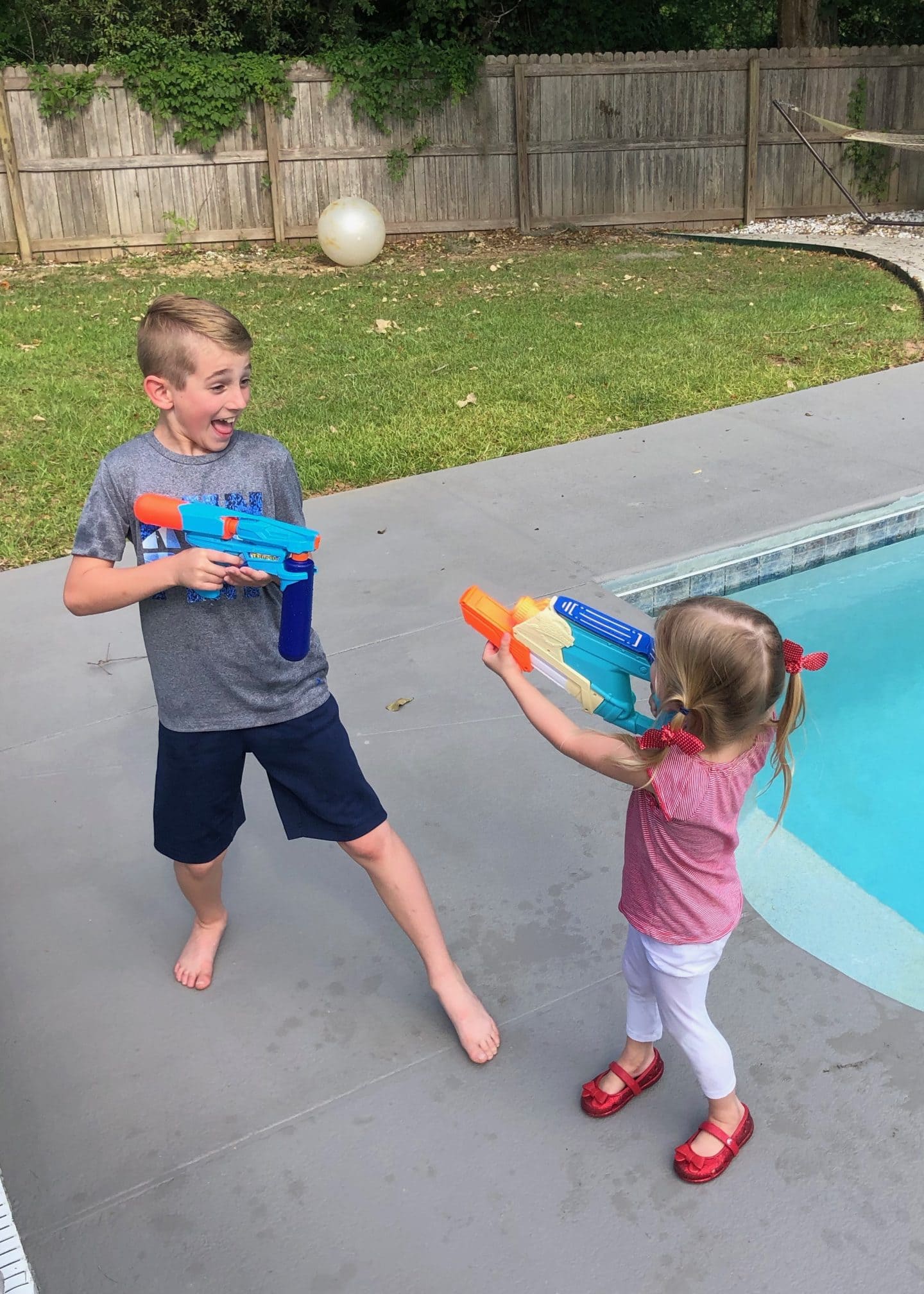 water gun fight