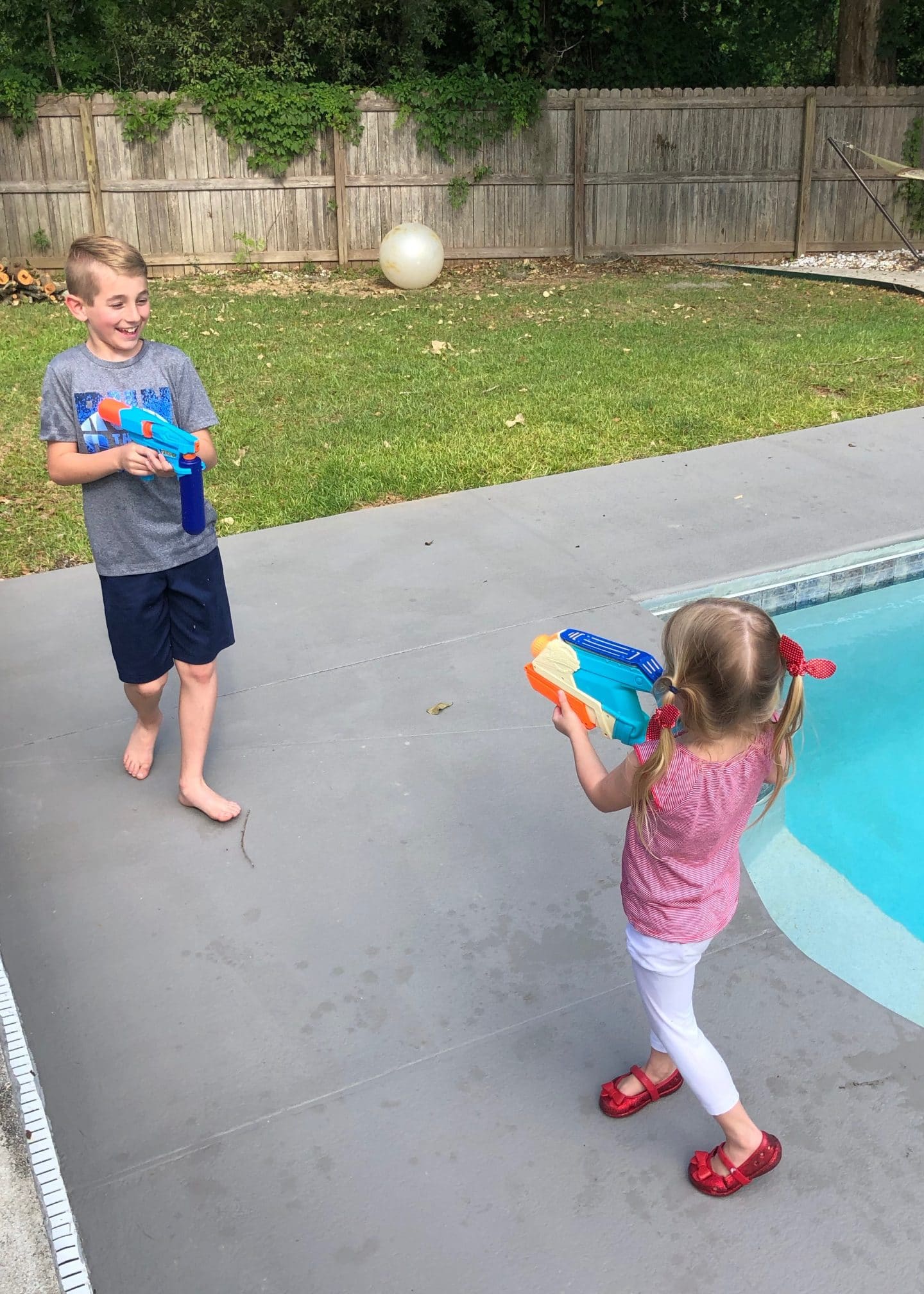 water gun fight