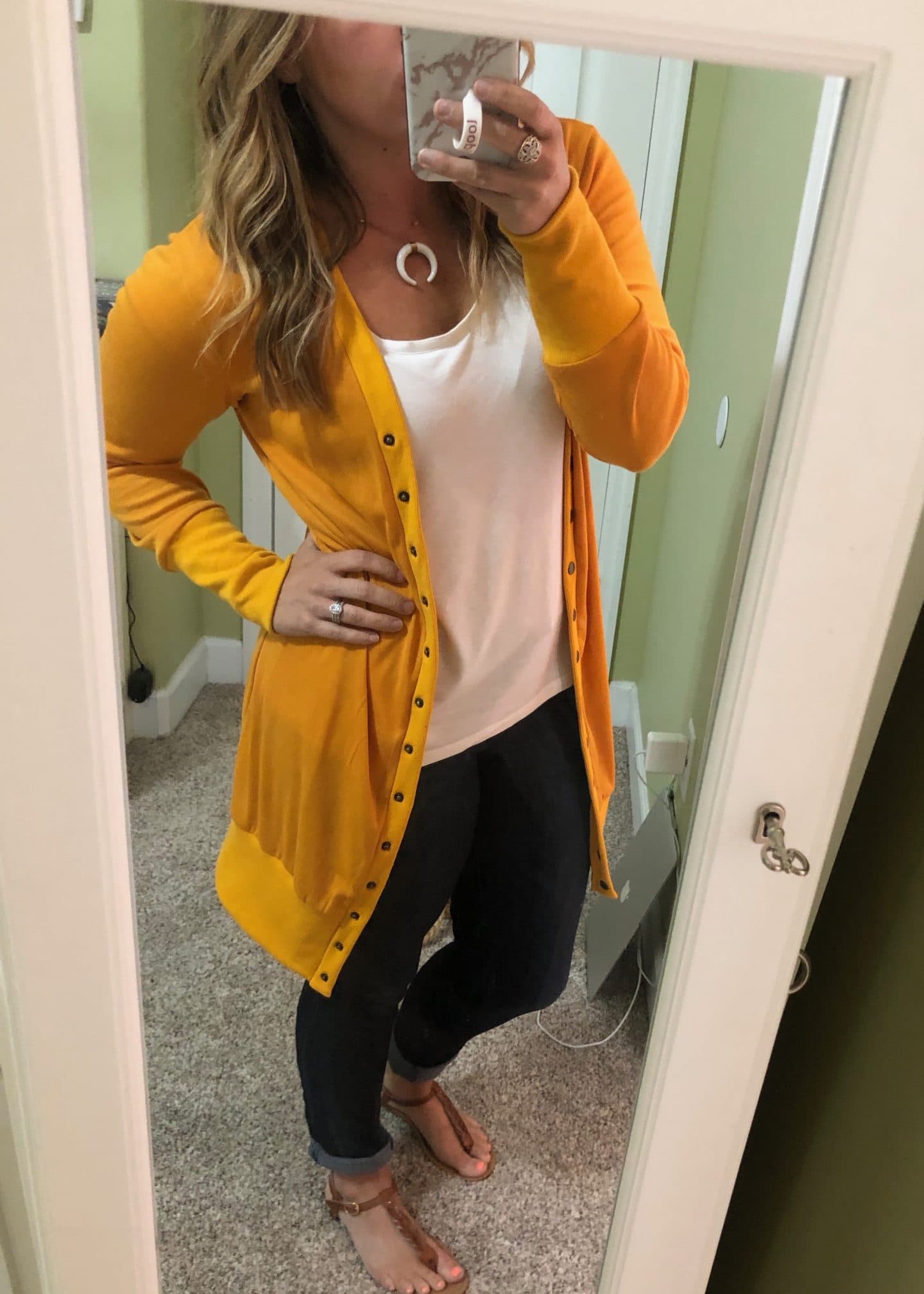 yellow cardigan 