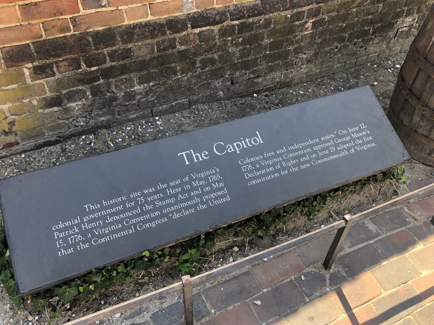 the capitol building in Colonial Williamsburg