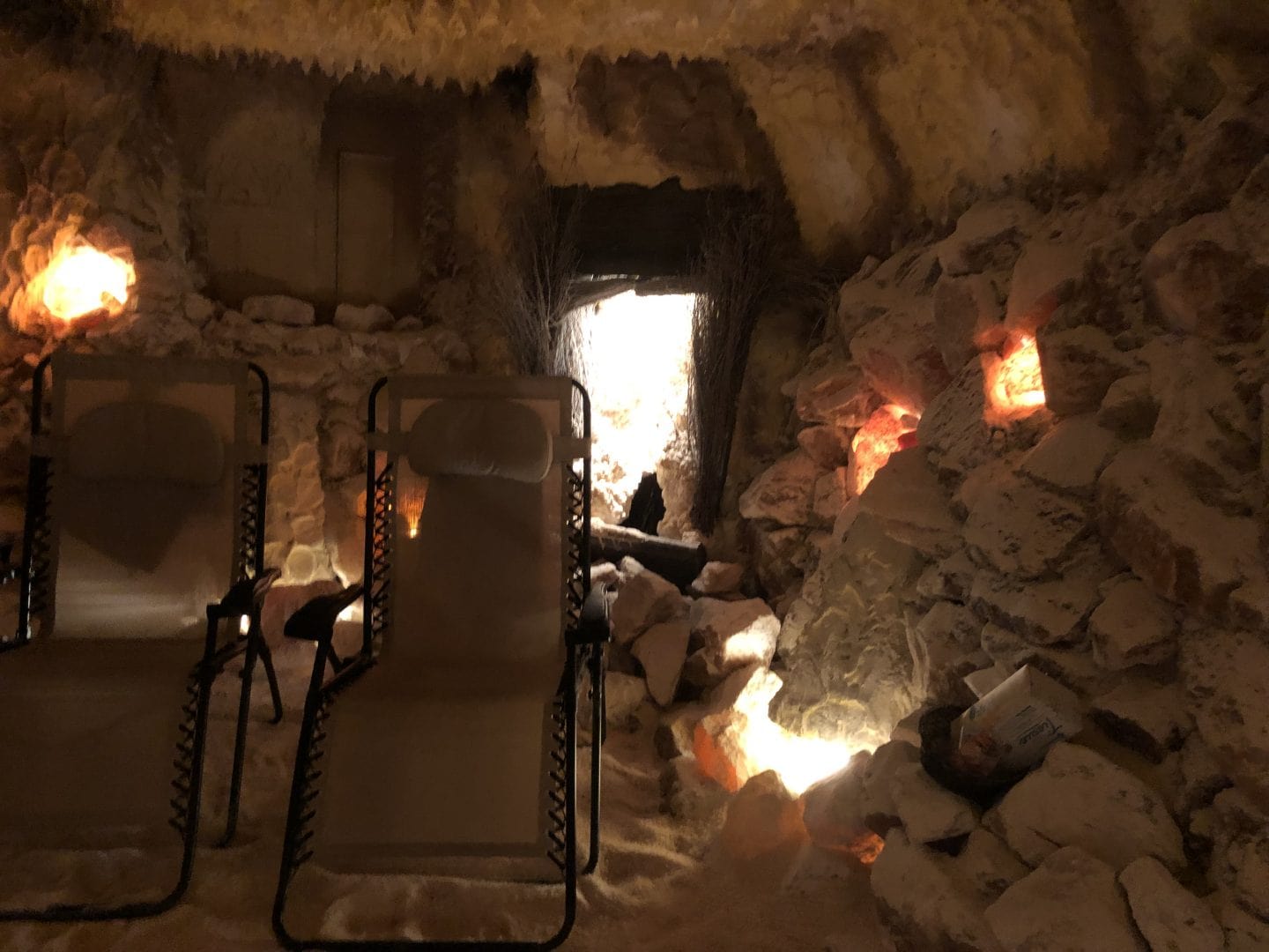 salt cave at the salt spa in Williamsburg Virginia