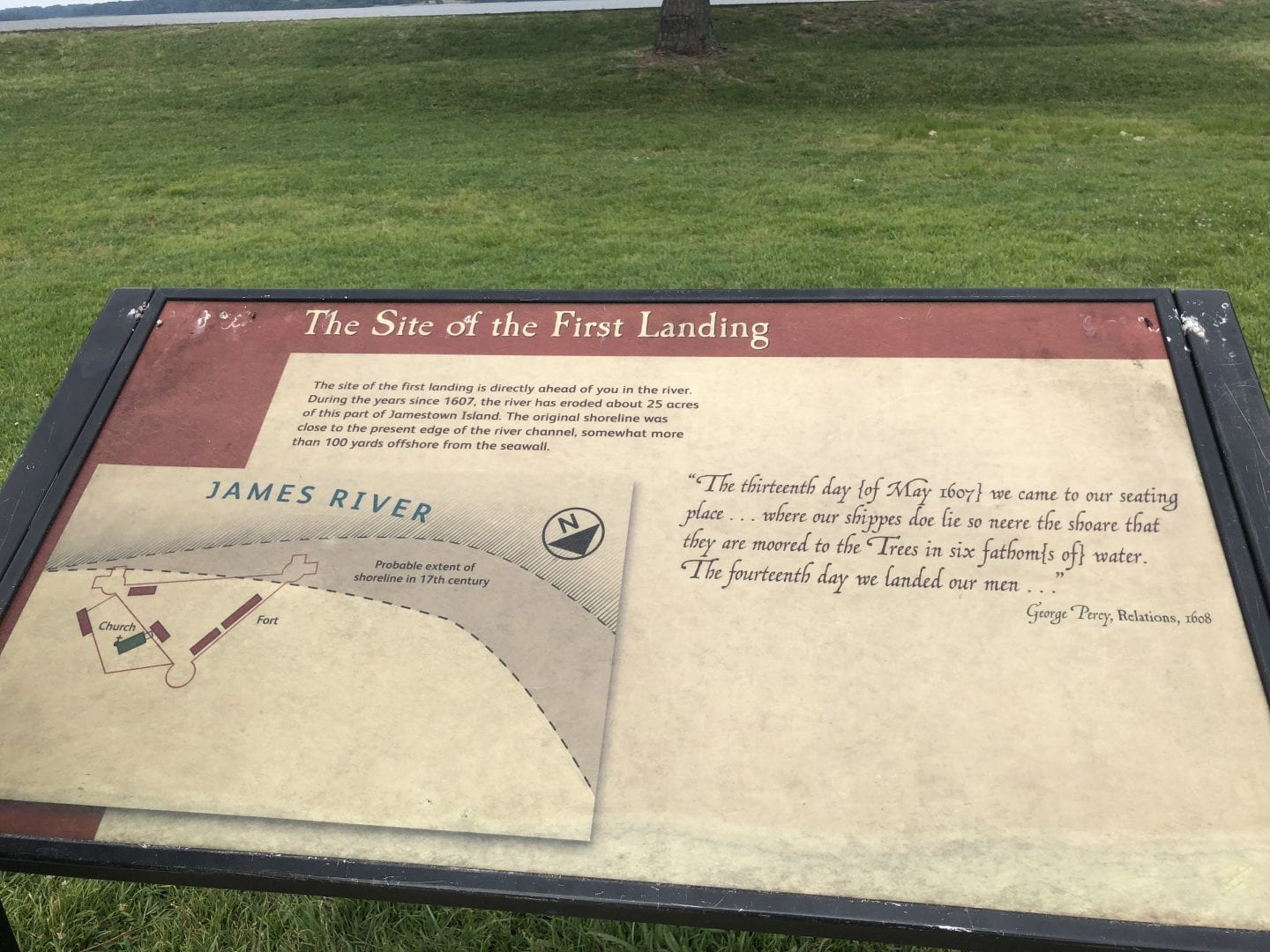 site of the first landing in Jamestown Virginia 