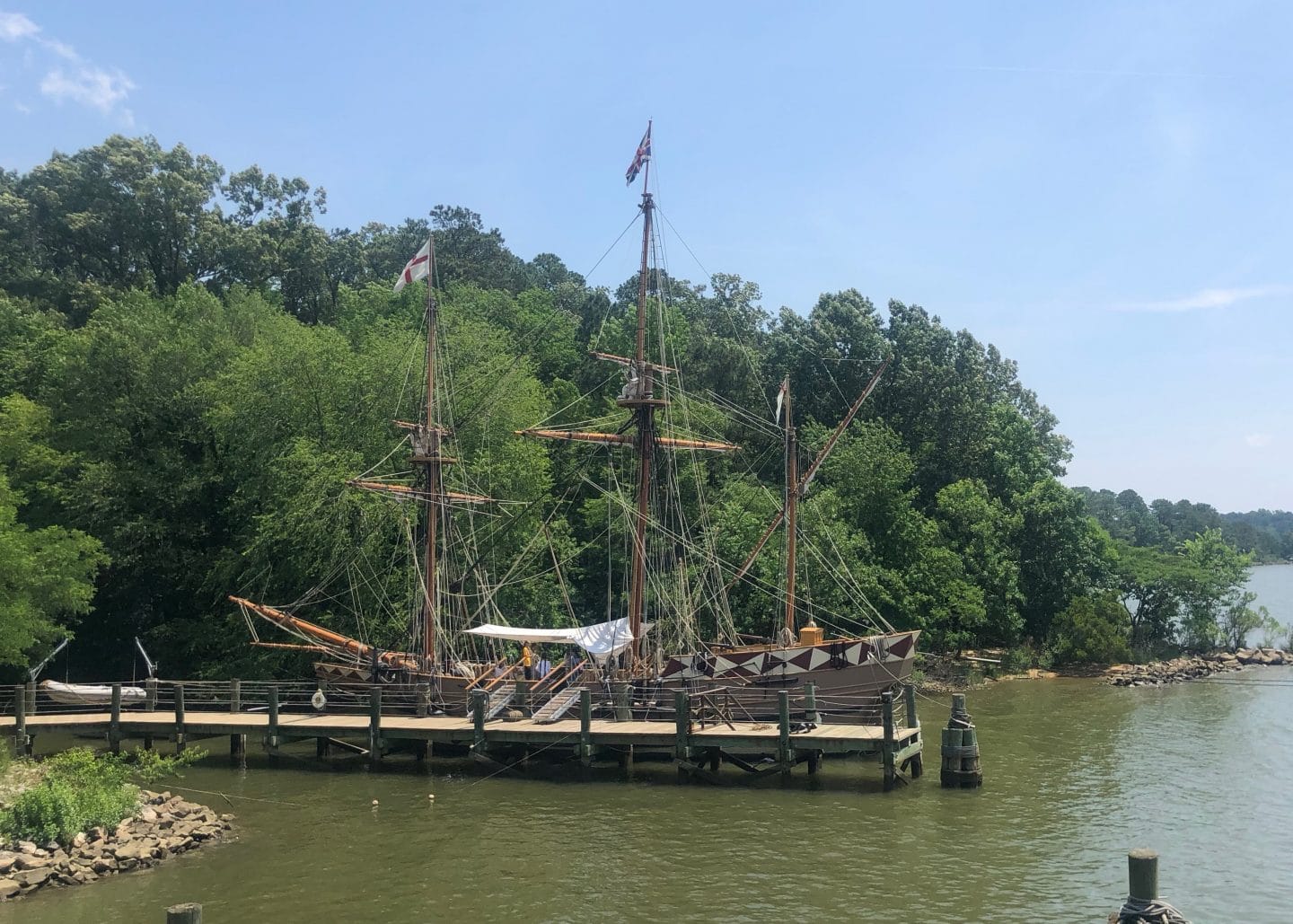 Jamestown Settlement in Virginia boats settlers arrived in