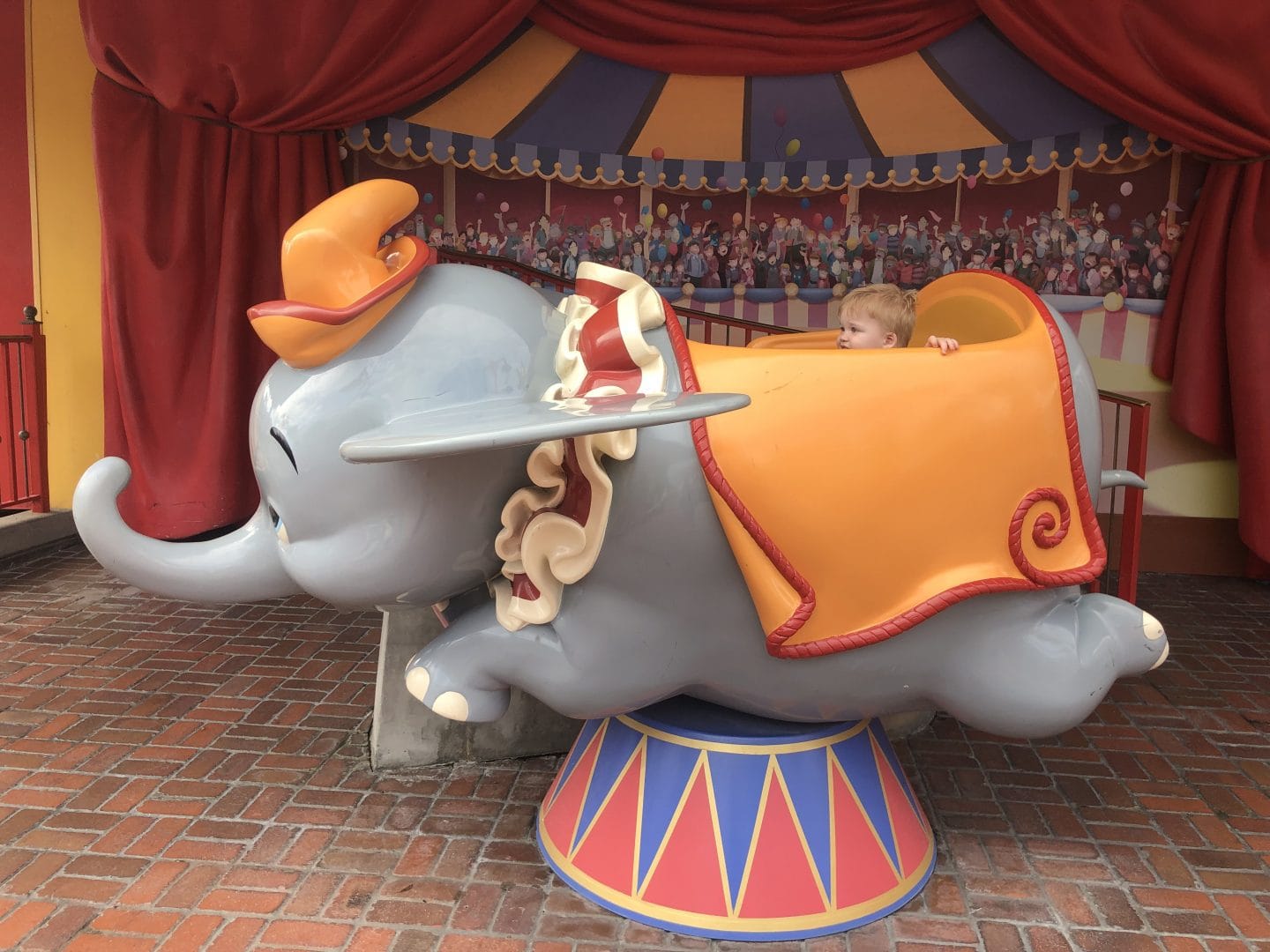 dumbo at magic kingdom fantasyland at Disney World with toddler