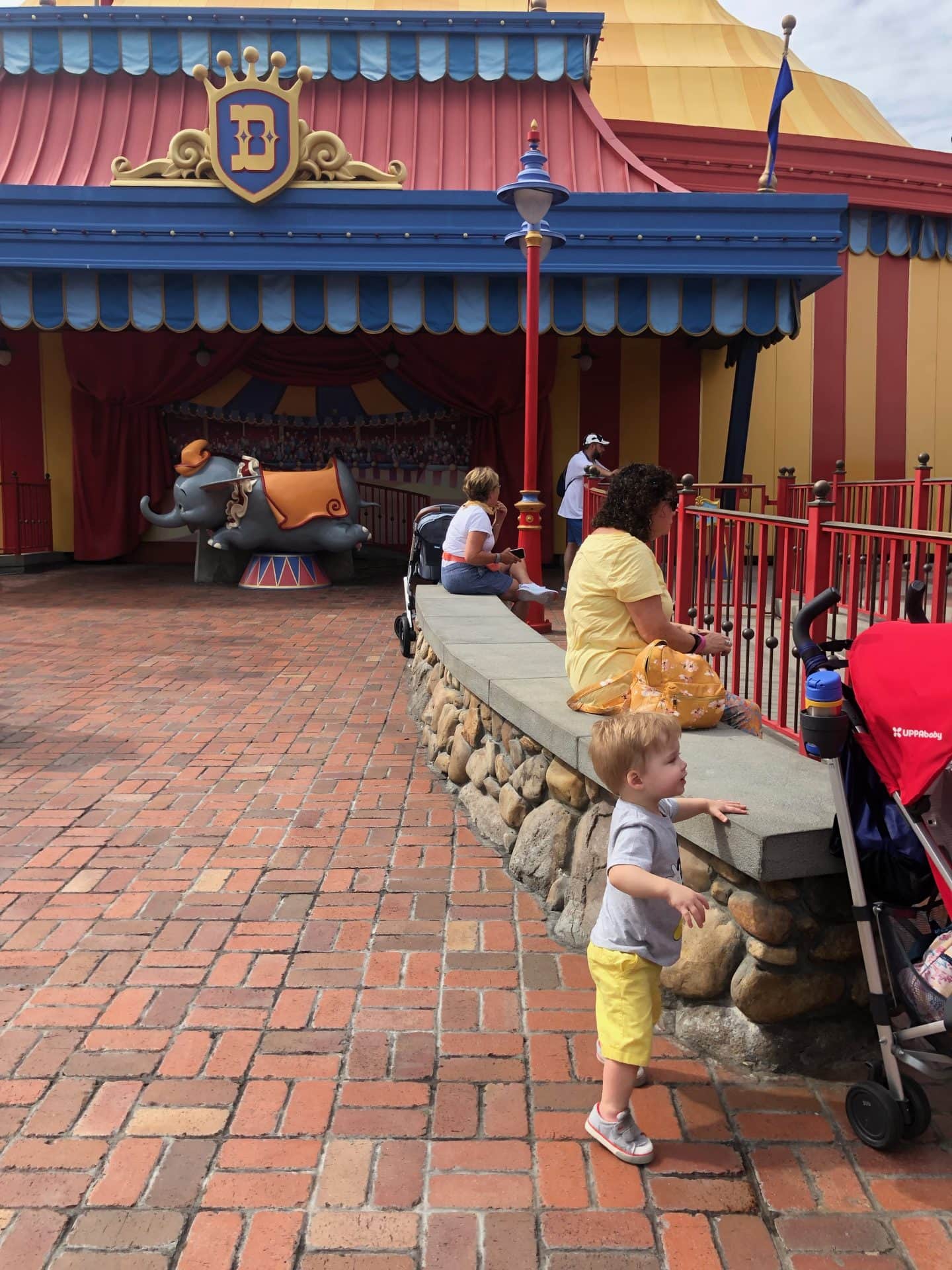 dumbo at magic kingdom fantasyland at Disney World with toddler