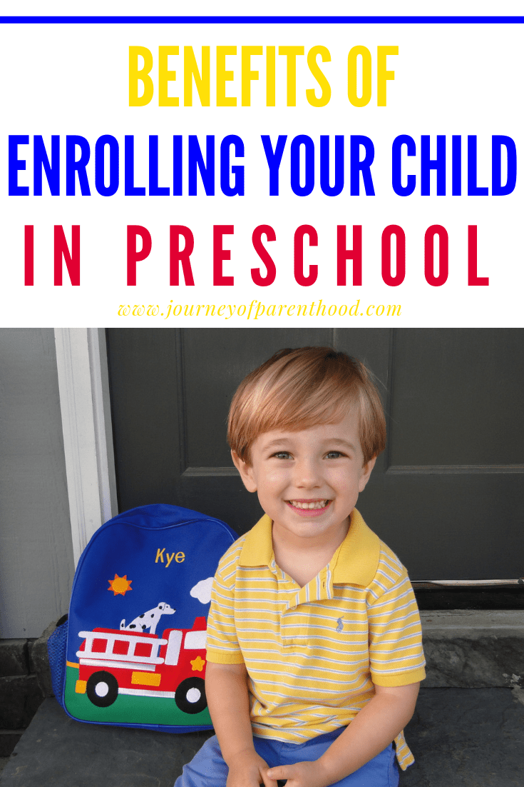 little boy with book bag - benefits of enrolling your child in preschool 