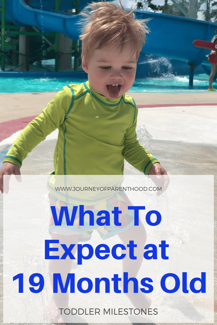 toddler boy at water park - what to expect at 19 months old