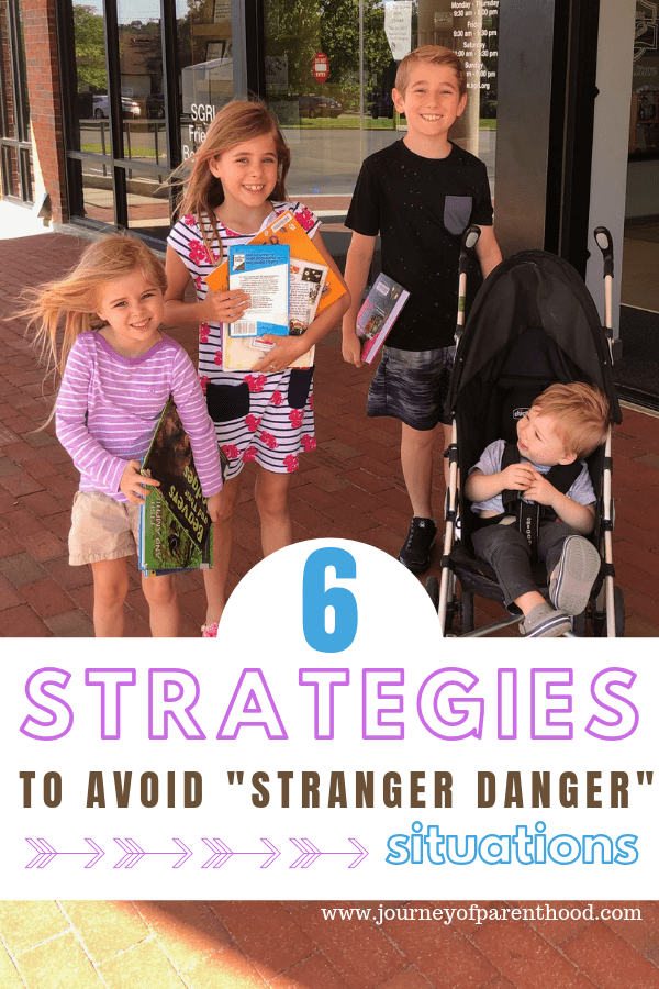 four children outside public library - 6 strategies to avoid "stranger danger" situations