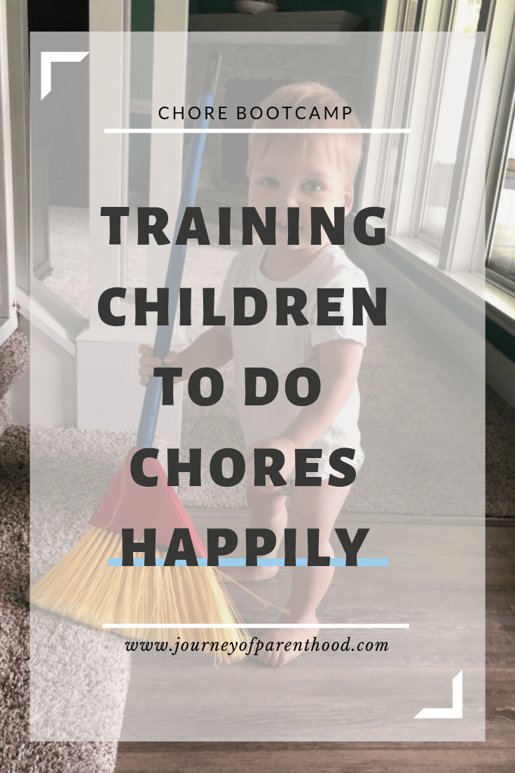 child with broom - training children to do chores happily free chore chart printable