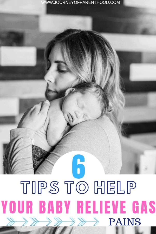 mom holding baby on shoulder - 6 tips to help baby relieve gas pains