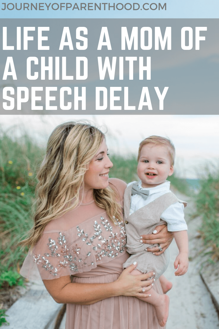 mom and toddler boy on beach - life as a mom of a child with speech delay