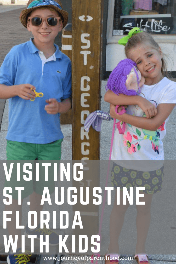 children on st George street - visiting st Augustine Florida with kids 