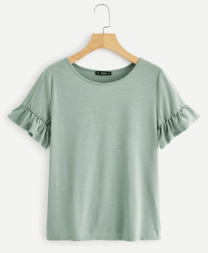 Green Flutter Sleeve Top