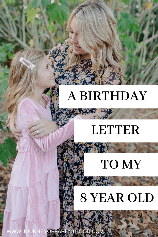 happy 8th birthday daughter letter