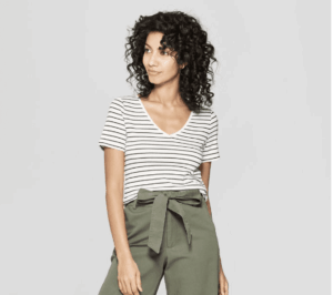 Black and White Stripe Shirt Short Sleeve