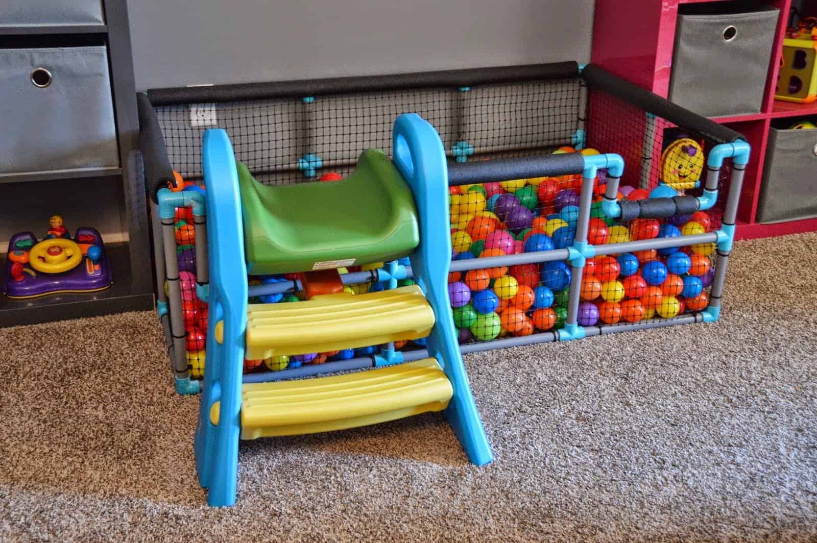 ball pit with slide rainy day indoor activities