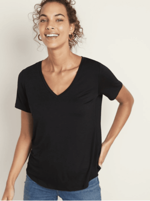 Luxe V-Neck Black and White