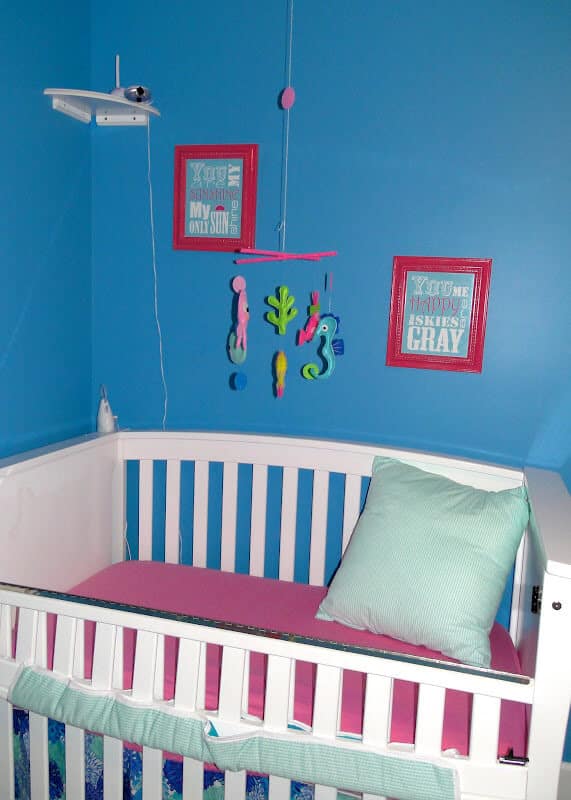 modern mermaid themed girl nursery