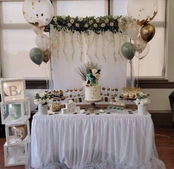 baby shower dessert table