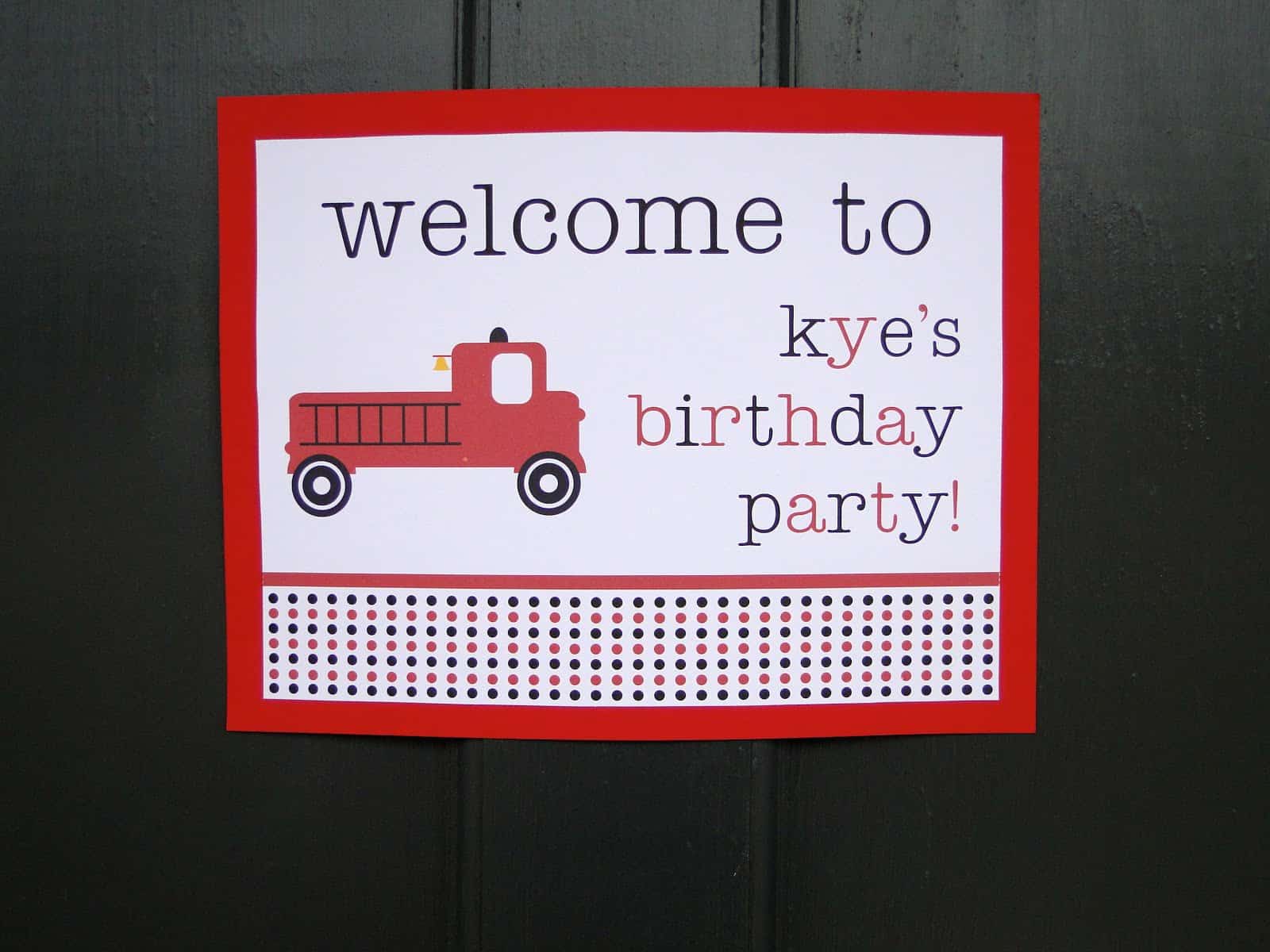 fire truck birthday party ideas