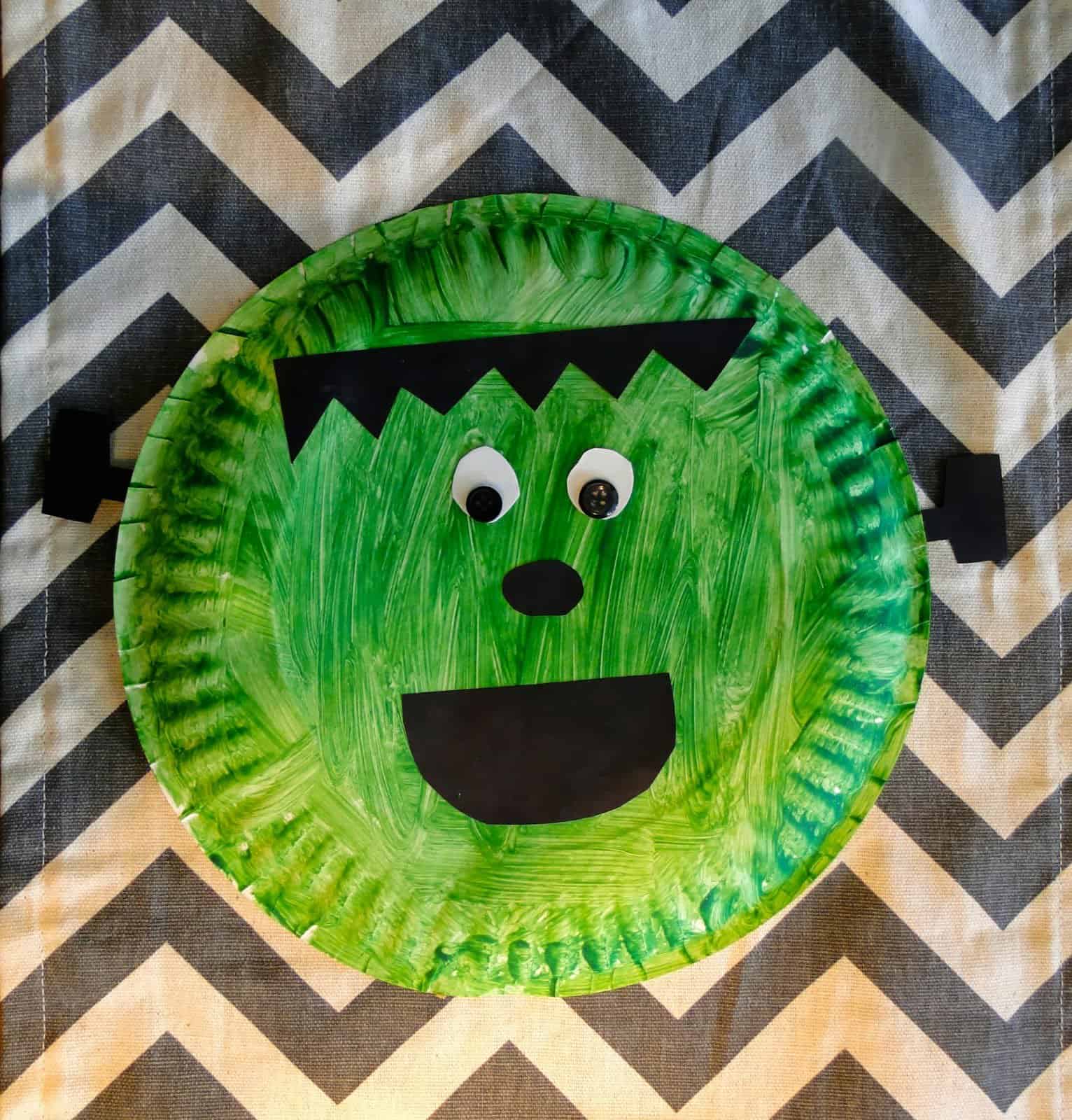 easy halloween paper plate crafts frankenstein