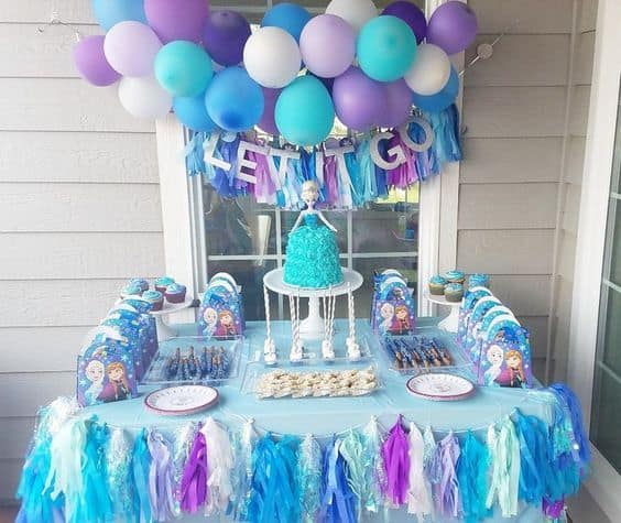 kids birthday party ideas frozen theme elsa anna let it go