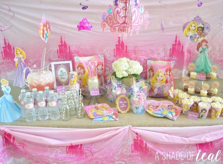 kids birthday party ideas disney princess theme cinderella ariel belle rapunzel