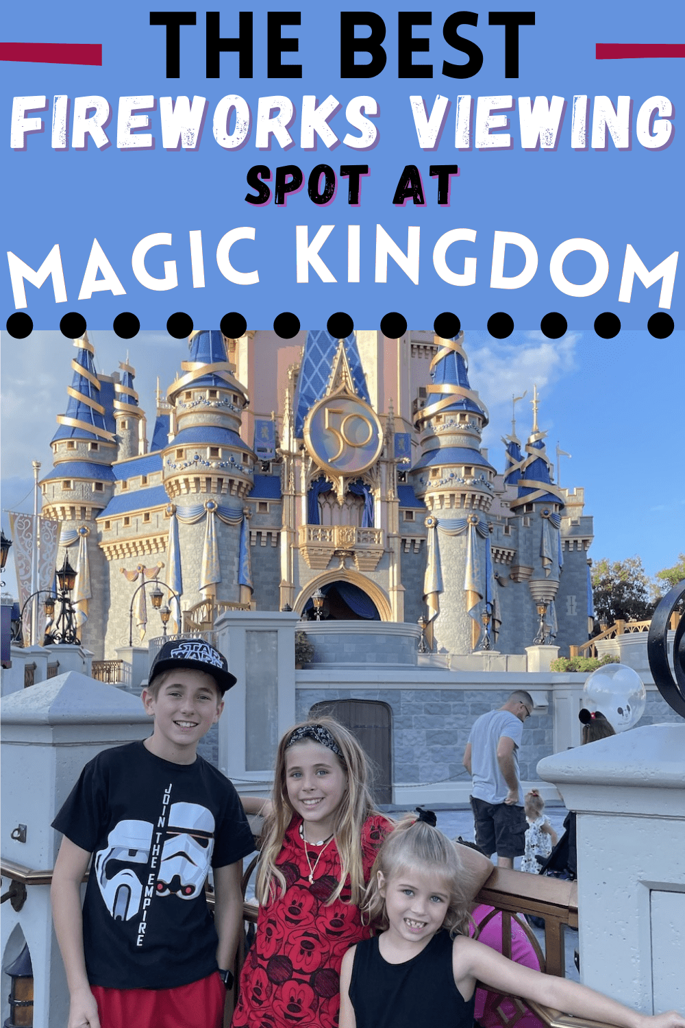 Where is the BEST Place to Watch Fireworks at Magic Kingdom? Find out the best place to watch fireworks at Magic Kingdom as well as the answer to the question: What time are fireworks at magic kingdom? A perfect fireworks viewing spot with NO ONE in front of you - short mom and kid approved!