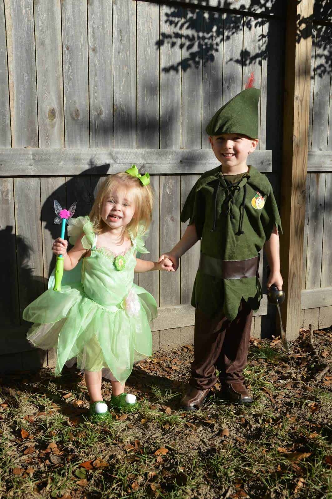 disney halloween costumes diy Peter Pan and tinker bell