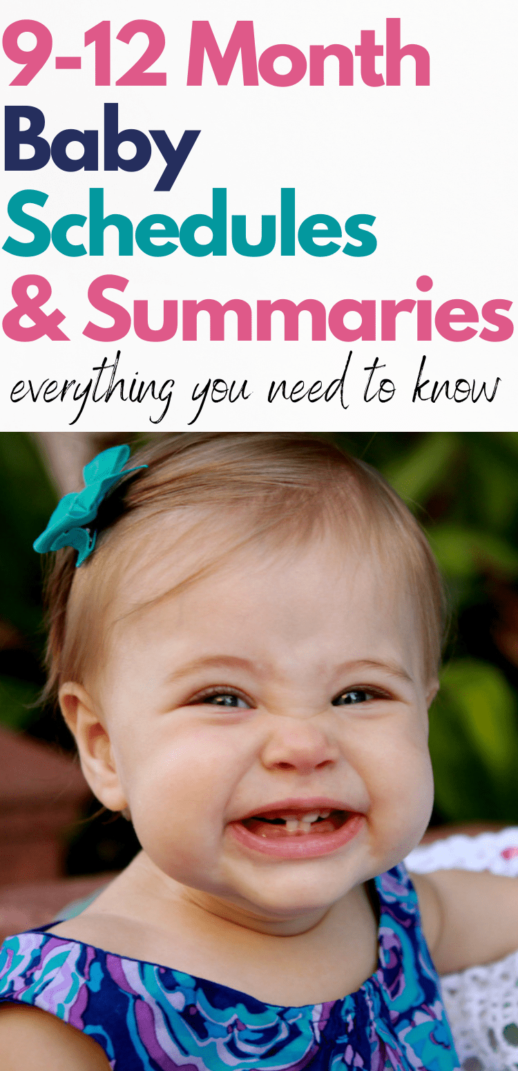 What can you expect during months 9 to 12 of a baby's life? Check out these baby summaries and sleep schedules plus major milestones!
