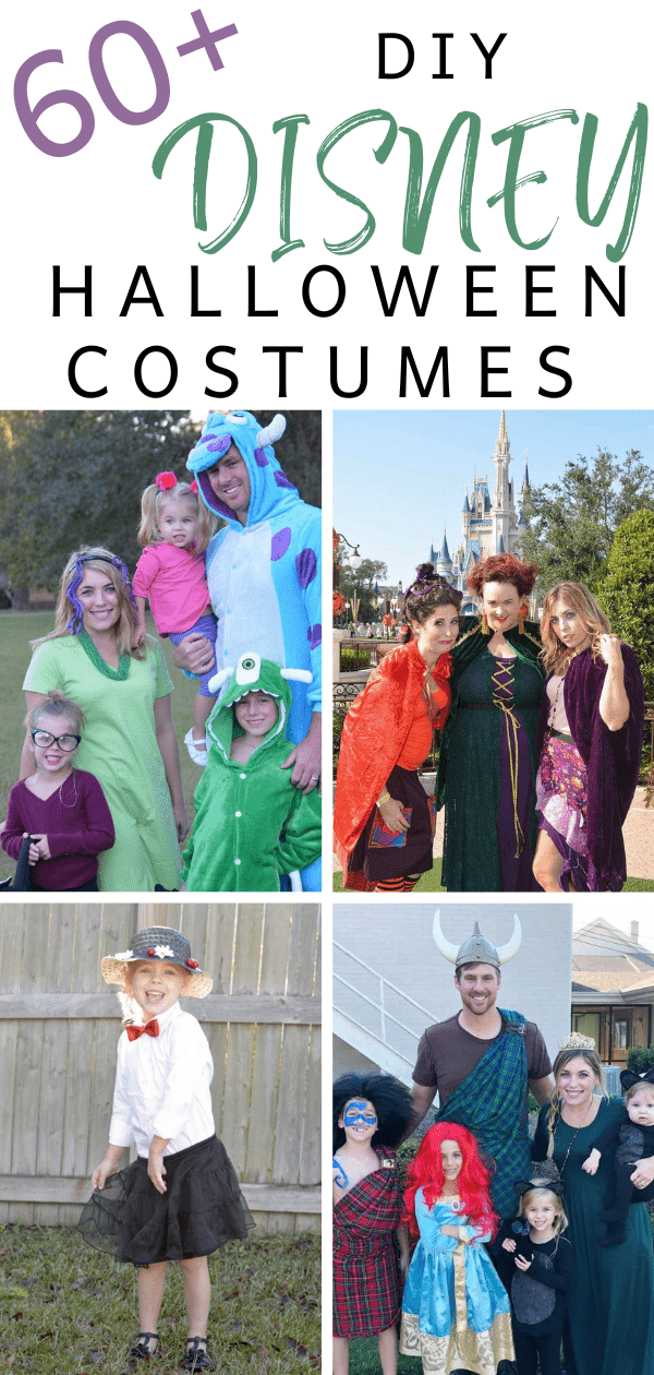 These easy DIY Disney costumes are perfect for kids and adults alike! Plan themed family costumes based on your favorite Disney characters!