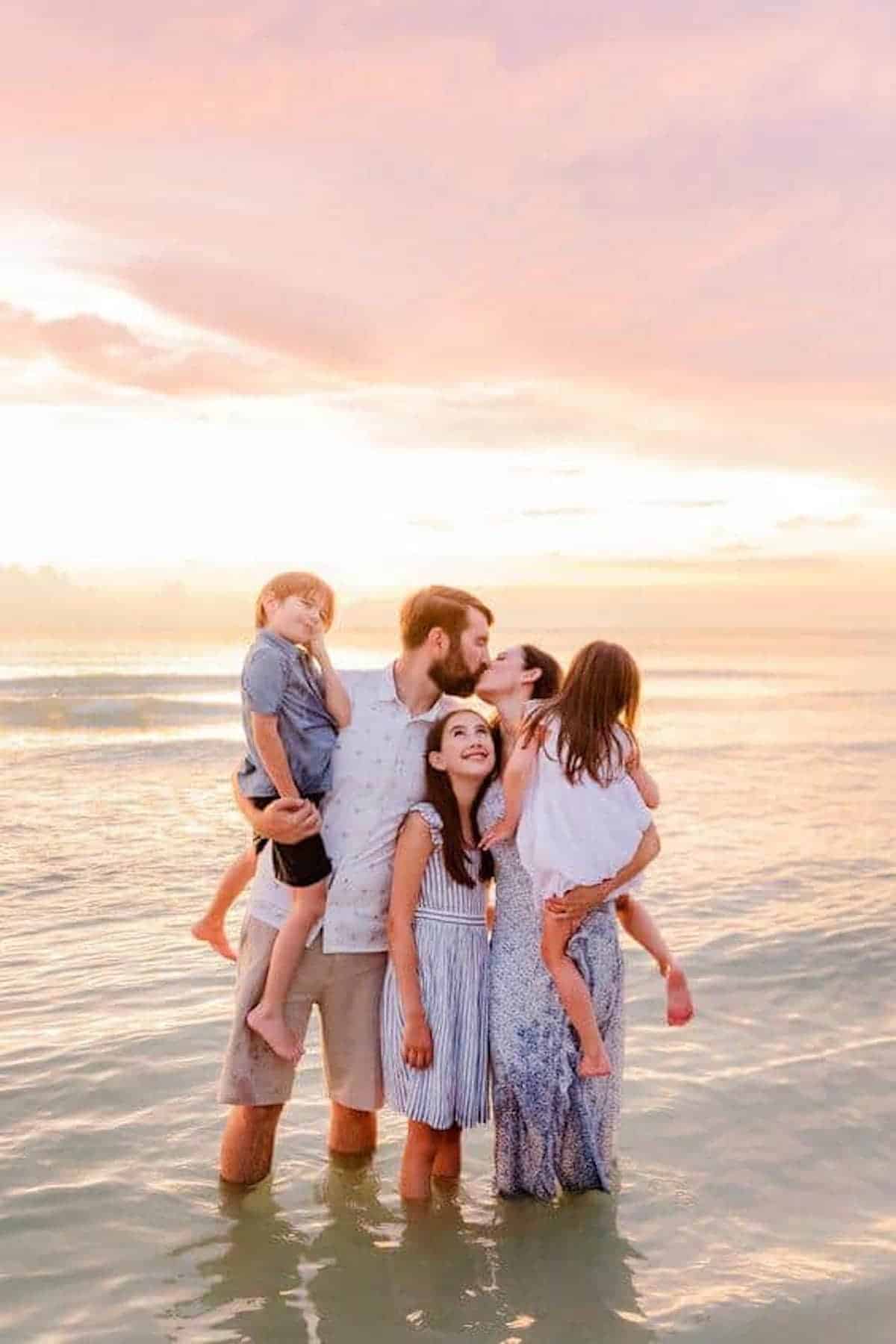 sunset beach family photos