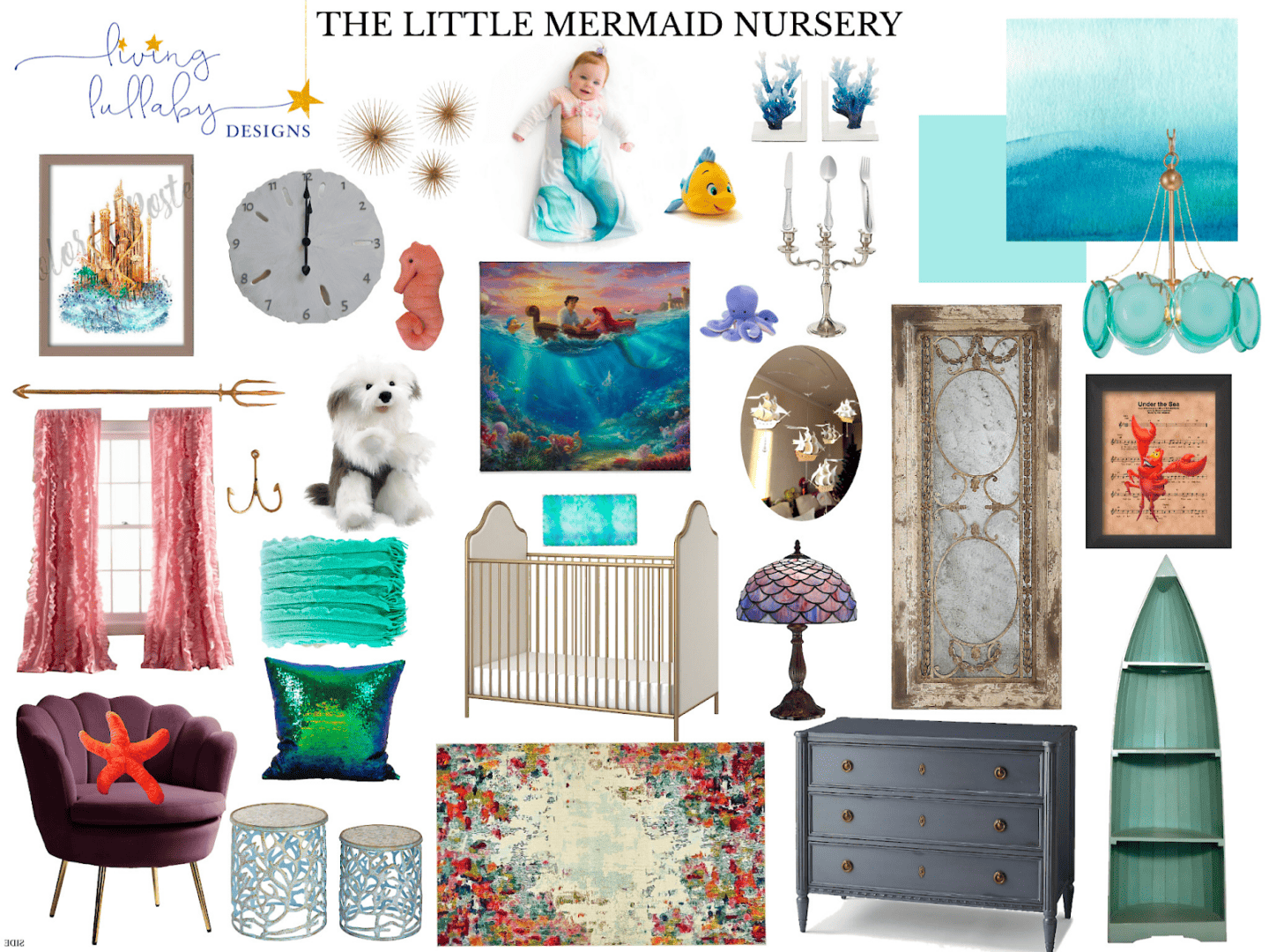 the little mermaid nursery - mermaid themed nursery ideas 