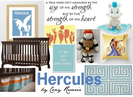 boy disney nursery ideas - hercules themed nursery