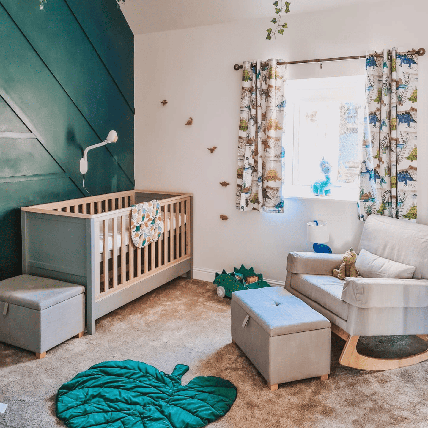 little boy dinosaur themed nursery 