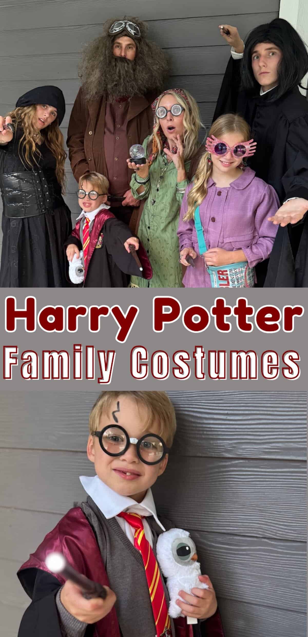 Harry Potter Family Halloween Costumes - Easy Harry Potter Family Costume Theme with unique characters from Hogwarts
