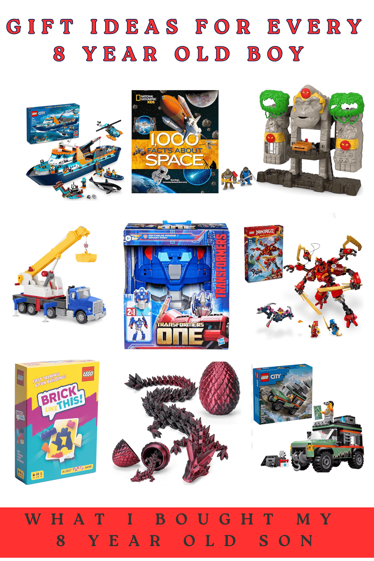 8 year old boy gift ideas. Wish list for 8 year old son. Christmas gift ideas for 8 year old little boy. Everything your 8 year old will love for Christmas. 8th birthday gift ideas. 8 year old boy toys. 