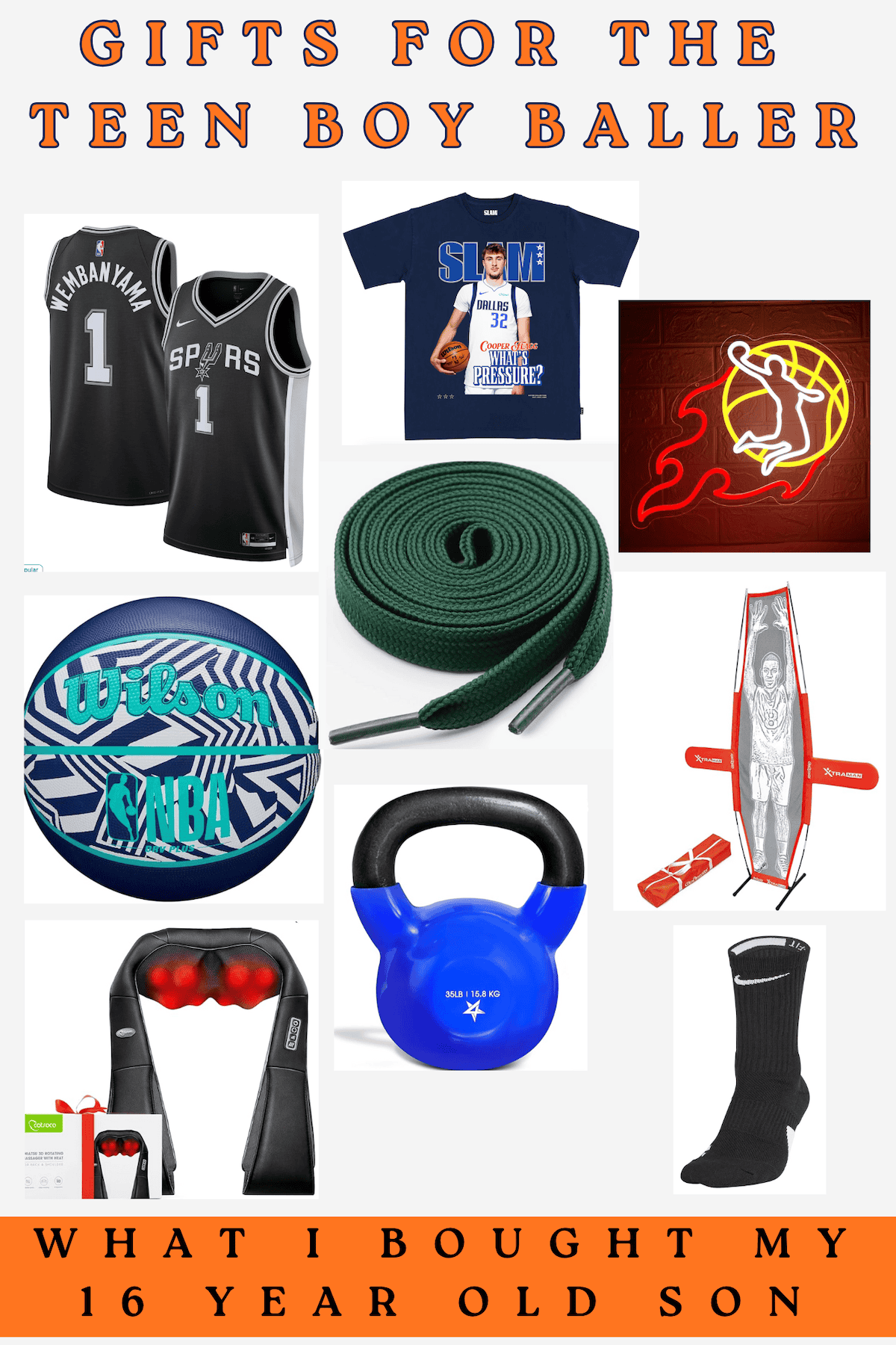Gift ideas for the teen age boy who loves basketball. Gift ideas for the teen boy baller. 16 year old boy gift ideas. Basketball gift ideas for teenage boy. 